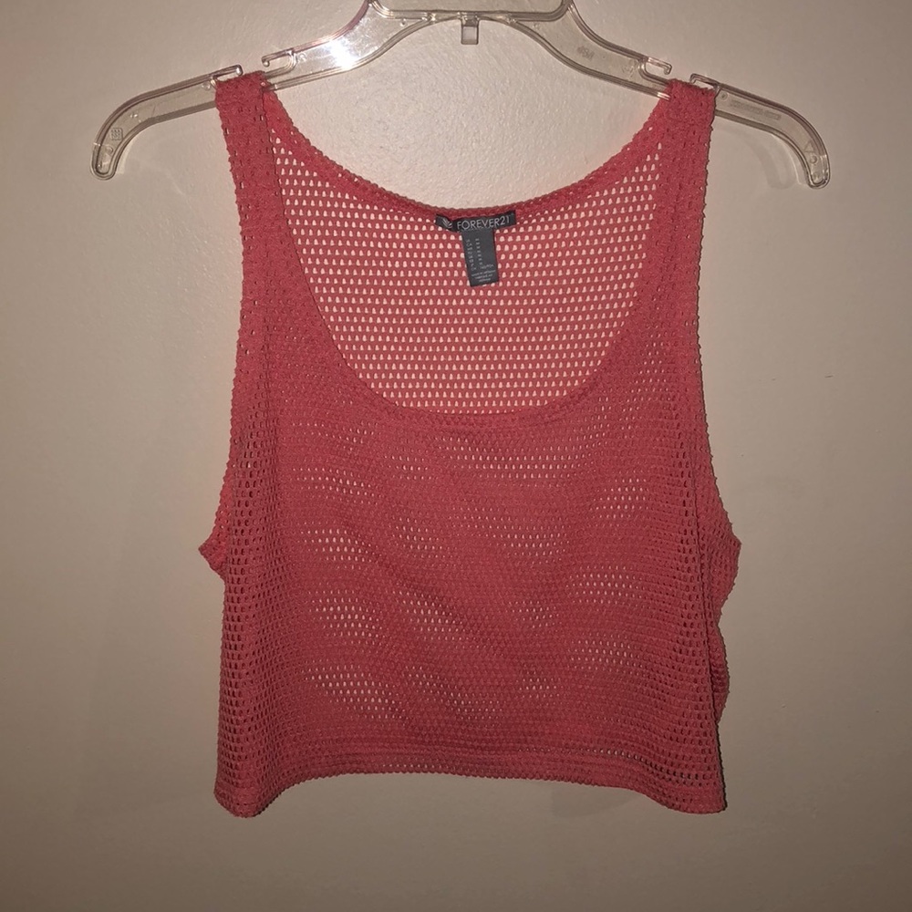 pink mesh crop top
